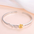 Engraved "You Are My Sunshine"Silver Sunflower with Cz Bracelet Women Jewelry