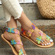 Summer New Flat Sandals Colorful Butterfly for Women's