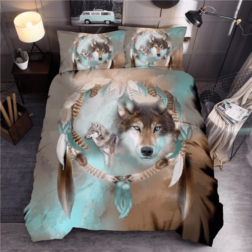 Wolf dream catcher quilt cover set