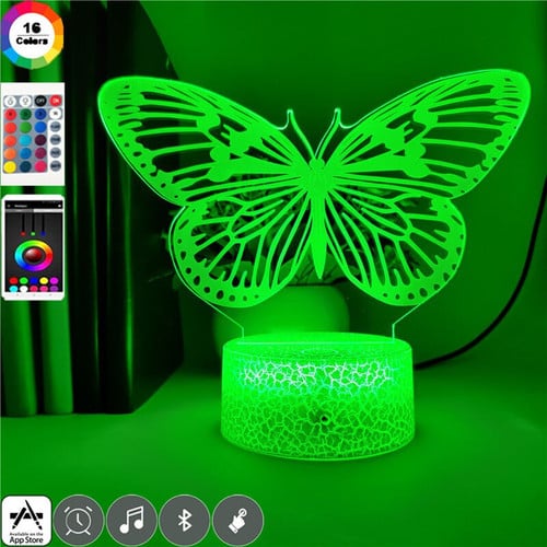 Butterfly toy girl gift 16 color 3D night light Christmas gifts