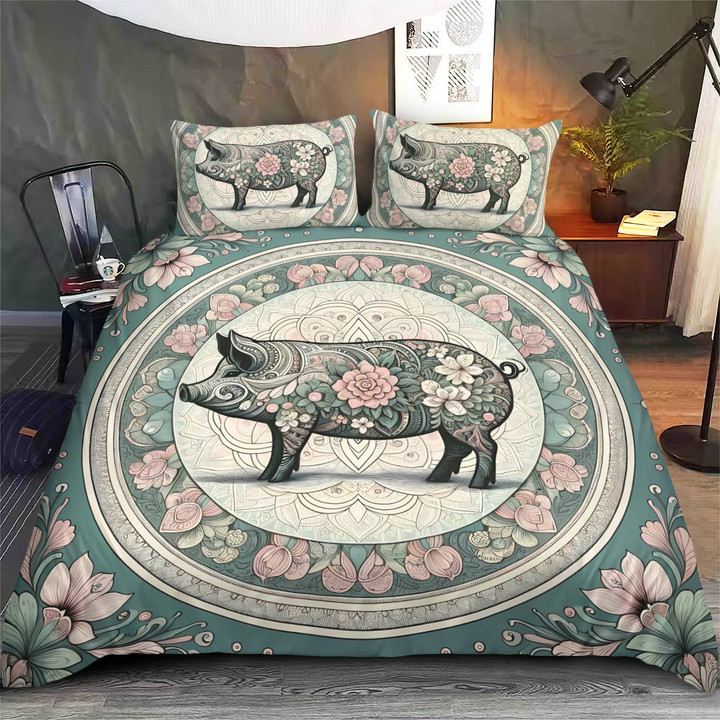 Pig Mandala Bedding Set