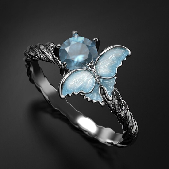 Pure Ice Sterling Silver Butterfly Ring