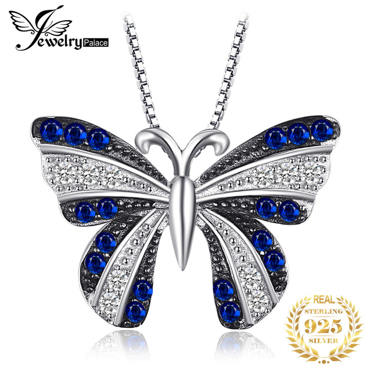 Butterfly Created Blue Spinel 925 Sterling SilveR