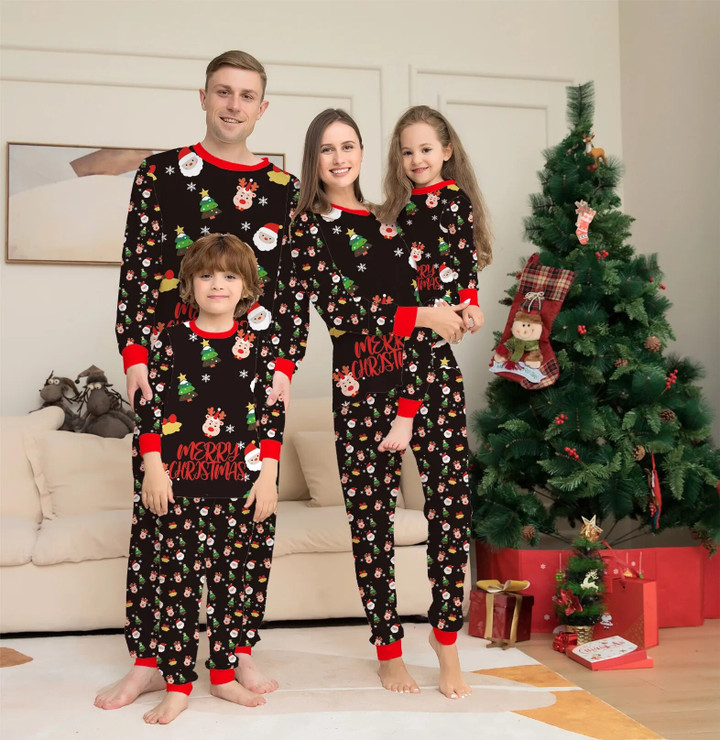 Family Matching Christmas Pyjamas Pjs Santa Claus Party Nightwear Adult Kids Set
