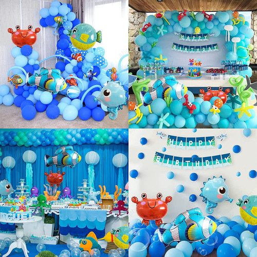Sea Party Ocean Underwater World First Birthday Balloons Decor