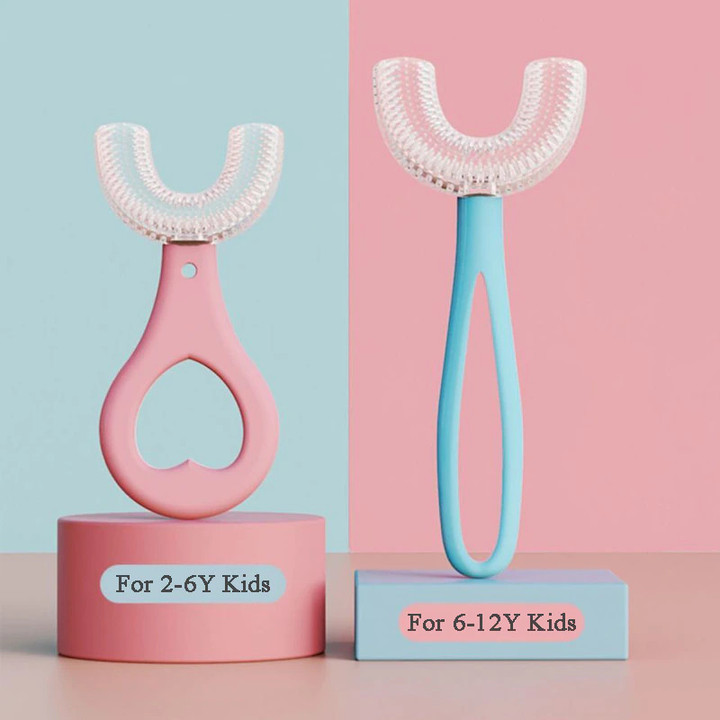 This is a Discount for you - Kids Toothbrush U-Shape Infant Toothbrush with Handle Silicone Oral Care Cleaning Brush for Baby Gifts