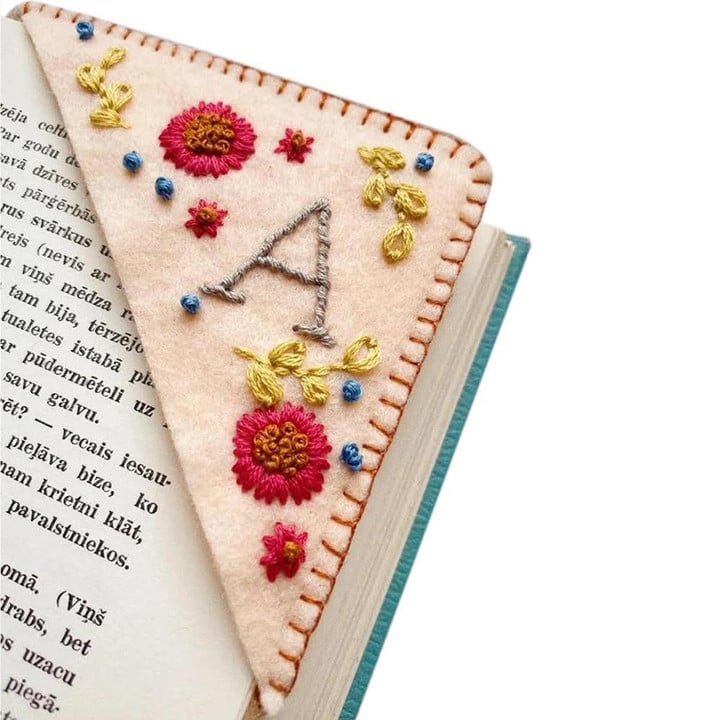 This is a Discount for you - Book Corner Bookmark Embroidered Corner Bookmark Letter Hand Stitched Felt Corner Letter Bookmark Page Markers And Book