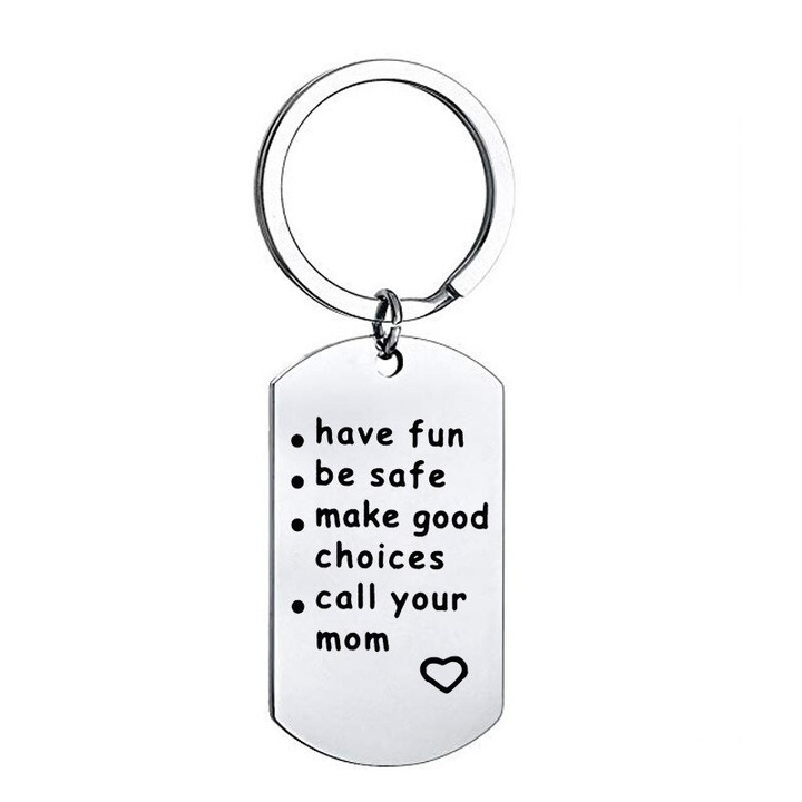 This is a Discount for you - Drive Safe Key Tags Have Fun, Be Safe, Make Good Choices and Call Your MOM Stainless Steel Keychain Perfect Gift for New Driver