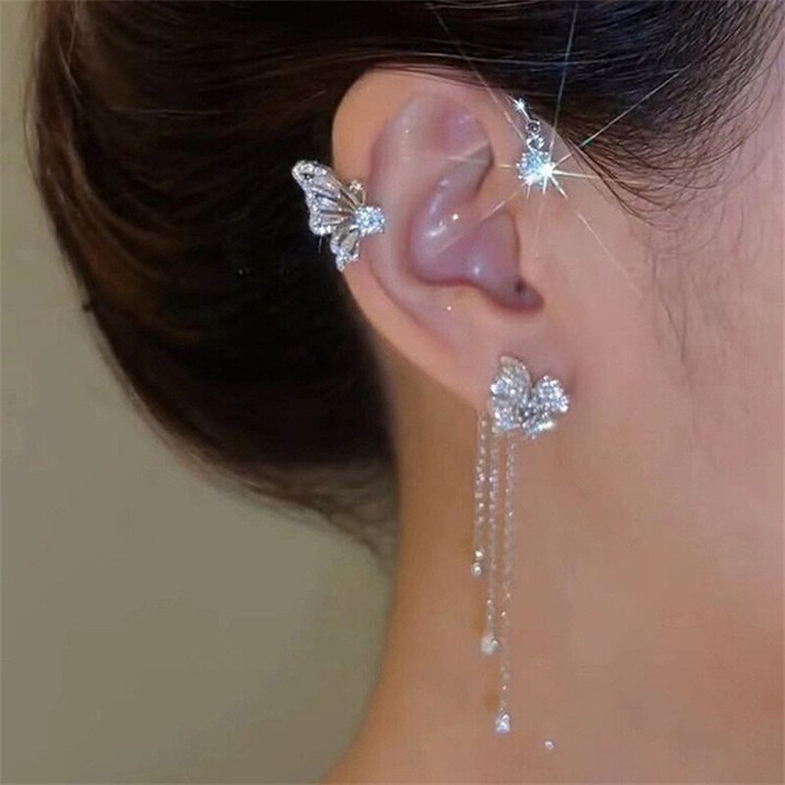 This is a Discount for you - Shiny Butterfly Ear Cuff Gold Color Earrings For Women