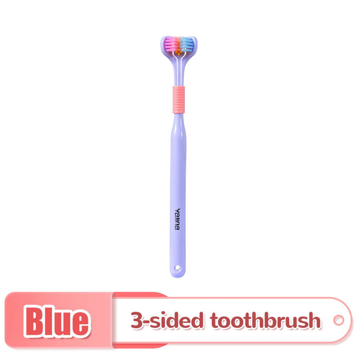 Three-Sided Toothbrush PBT Ultra Fine Soft Hair Adult Toothbrushes Tongue Scraper Deep Cleaning Oral Care Teeth Brush