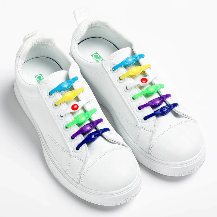 Silicone Shoelace Sneakers Laces Shoes Accessories Round Waterproof Elastic Shoelaces No Tie Lazy Shoe laces no laces