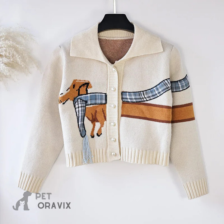 Cozy Doxie Knit Cardigan