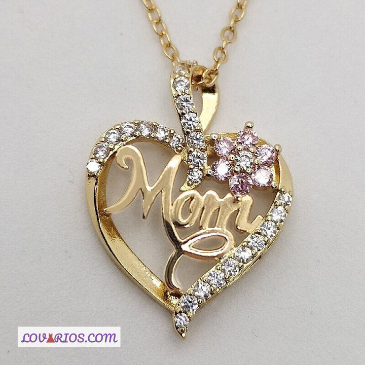 Fashion love letter MOM flower necklace