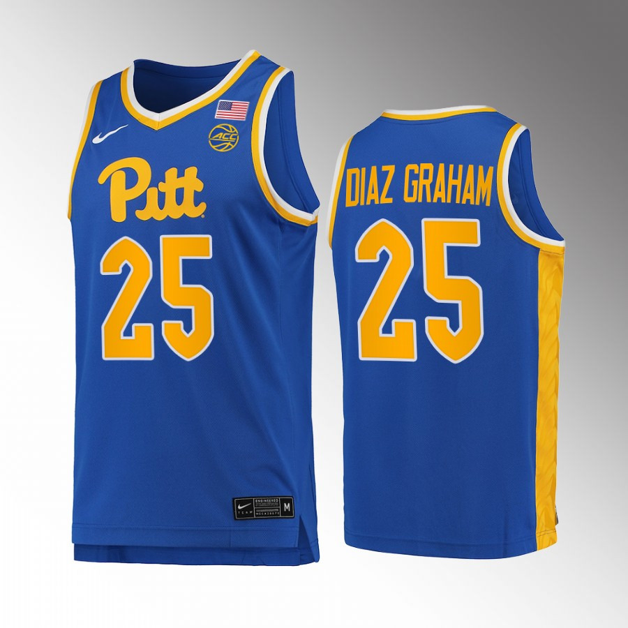 Pitt Panthers Guillermo Diaz Graham #25 Jersey 2022-23 College Basketb ...