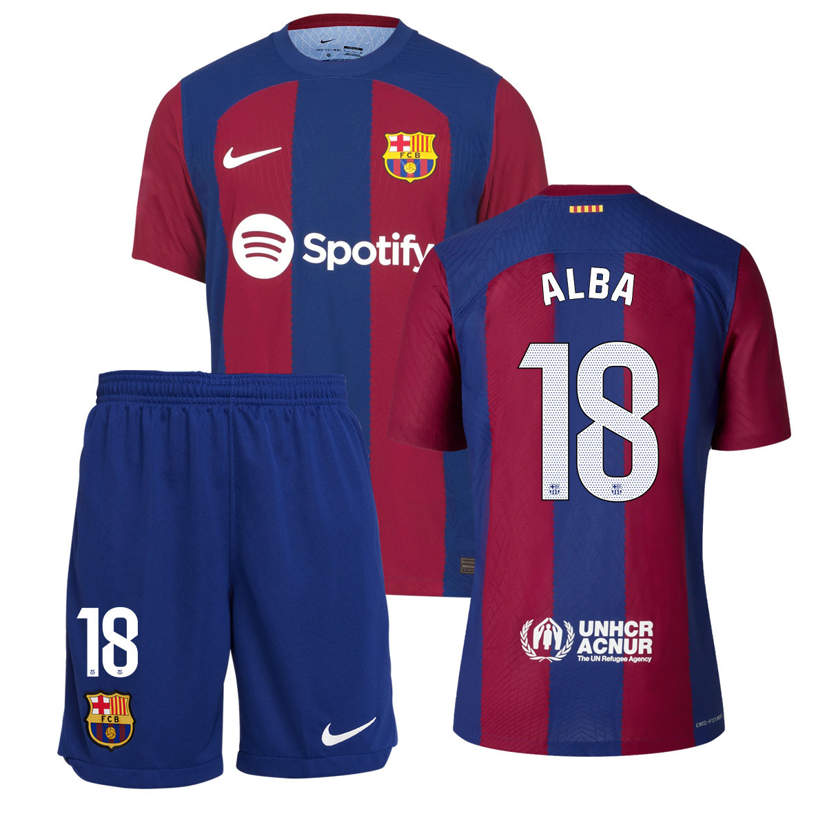Jordi Alba 18 Barcelona 2023/24 Home Kit Men Jersey - Blue/Scarlet ...