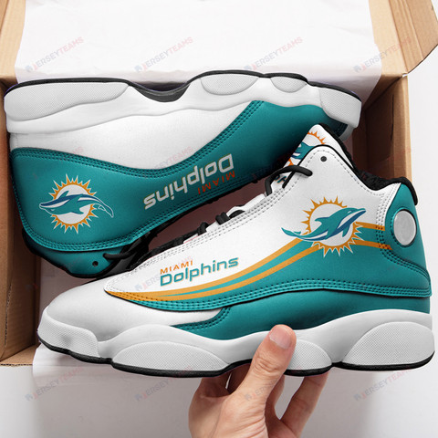 Miami Dolphins Aqua White Air Jordan 13 Shoes Printing Sneakers Jersey Teams Store