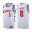 Bulls Male Zach Lavine 8 City Edition White Jersey