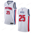 Men's Detroit Pistons 25 Derrick Rose Association Swingman Jersey - White