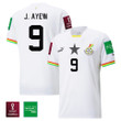 Ghana National Team FIFA World Cup Qatar 2022 Patch Jordan Ayew 9 - Home Youth Jersey, White