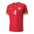 Serbia National Team FIFA World Cup Qatar 2022 Nikola Milenković 4 - Home Youth Jersey With Patch