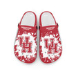 Houston Cougars Team Logo Pattern Crocband Clog Comfortable Water Shoes - Red/White