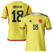 Linda Caicedo 18 Colombia 2023 Men Home Jersey - Yellow - All Over Printed Jersey