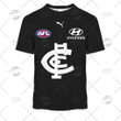Carlton Blues Custom Name Number 2022 Clash Guernsey All Over Print T-Shirt - Black