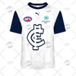 Carlton Blues Custom Name Number 2022 Clash Guernsey All Over Print T-Shirt - White