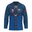 Samoa Rb Polynesia Custom Text Number Hockey Jersey - Blue
