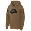 Los Angeles Rams YOUTH 2023 Salute to Service Club Fleece Pullover Hoodie - Brown