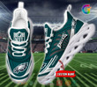 Philadelphia Eagles Green Custom Name 3D Max Soul Sneaker Shoes