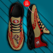 San Francisco 49ers Golden Pattern Custom Name 3D Max Soul Sneaker Shoes