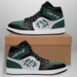 New York Jets Black Green Air Jordan 1 High Shoes Printing Sneaker