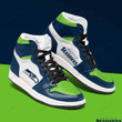Seattle Seahawks Green Navy Air Jordan 1 High Shoes Printing Sneaker