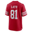Cameron Latu 81 San Francisco 49ers Men Team Game Jersey - Scarlet