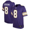 Kirk Cousins 8 Minnesota Vikings YOUTH Game Jersey - Purple