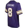 Kirk Cousins 8 Minnesota Vikings YOUTH Game Jersey - Purple