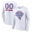 New York Rangers Custom Name & Number Leopard Print Long Sleeve T-Shirt - White