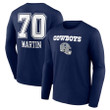 Zack Martin 70 Dallas Cowboys Wordmark Player Name & Number Long Sleeve T-Shirt - Navy