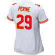 La'Mical Perine 29 Kansas City Chiefs Super Bowl LVIII Champions 4X Game Women Jersey - White