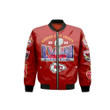 Kansas City Chiefs 4 Times Champions Super Bowl LVIII Printed Bomber Jacket - Red