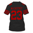Christian McCaffrey 23 San Francisco 49ers All Over Print T-shirt - Black