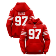 Nick Bosa 97 San Francisco 49ers Home All Over Printed Pullover Hoodie - Scarlet