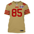 George Kittle 85 San Francisco 49ers Super Bowl LVIII All Over Print T-shirt - Gold