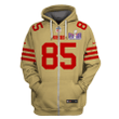 George Kittle 85 San Francisco 49ers Super Bowl LVIII 3D Printed Zip Hoodie - Gold