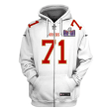 Trent Williams 71 San Francisco 49ers Super Bowl LVIII 3D Printed Zip Hoodie - White