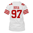 Nick Bosa 97 San Francisco 49ers Super Bowl LVIII All Over Print T-shirt - White