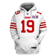 Deebo Samuel 19 San Francisco 49ers Super Bowl LVIII All Over Printed Pullover Hoodie - White