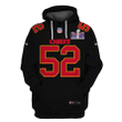 Creed Humphrey 52 Kansas City Chiefs Super Bowl LVIII All Over Printed Pullover Hoodie - Black