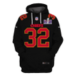Nick Bolton 32 Kansas City Chiefs Super Bowl LVIII All Over Printed Pullover Hoodie - Black